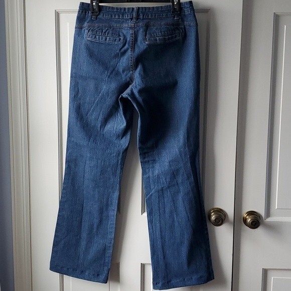 FRENCH CUFF BOOTCUT JEANS MEDIUM WASH SIZE 8 - Picture 10 of 10